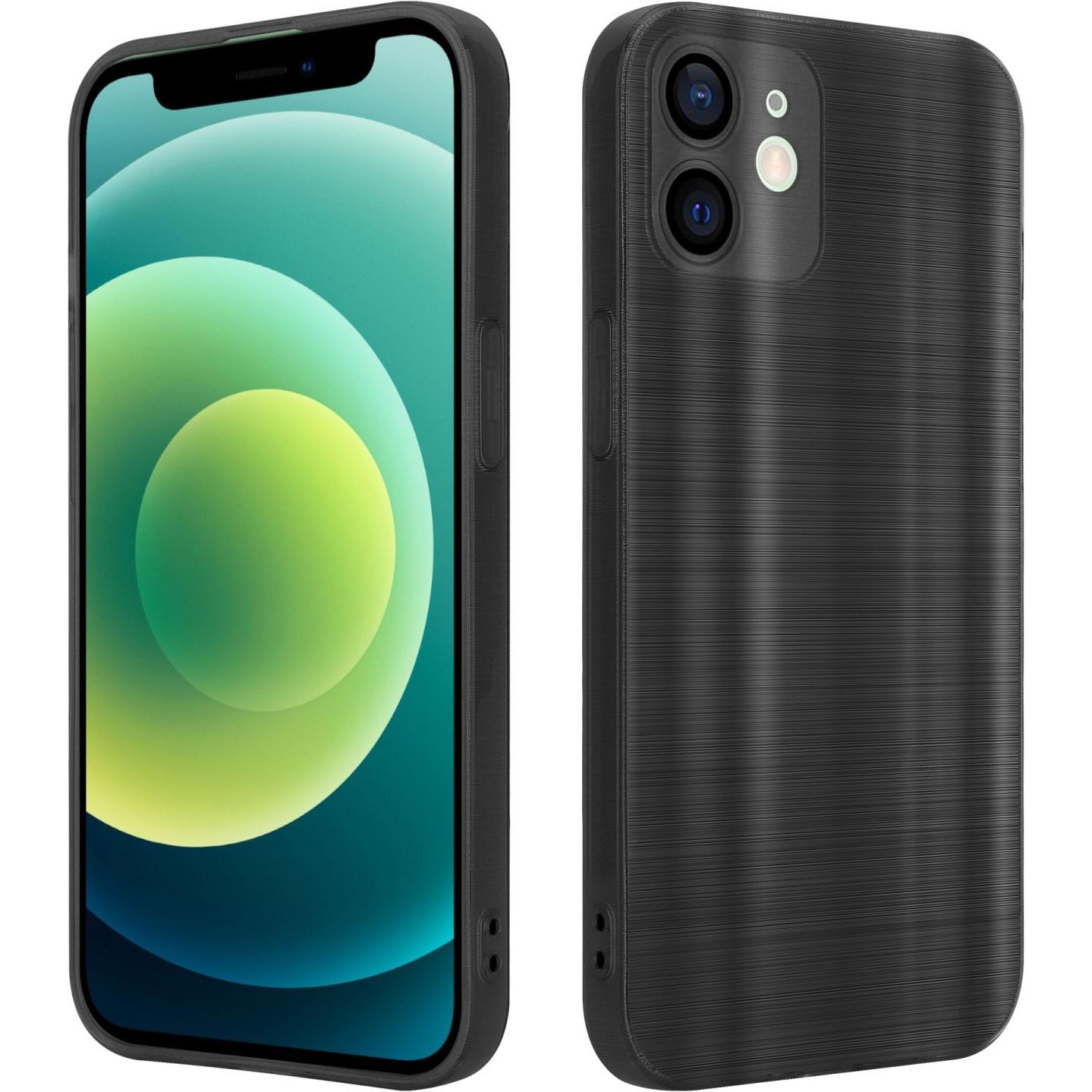 Cadorabo Hülle für Apple iPhone 12 MINI im TPU Brushed Kameraschutz LM160 Style (Apple iPhone 12 mini), Smartphone Hülle...