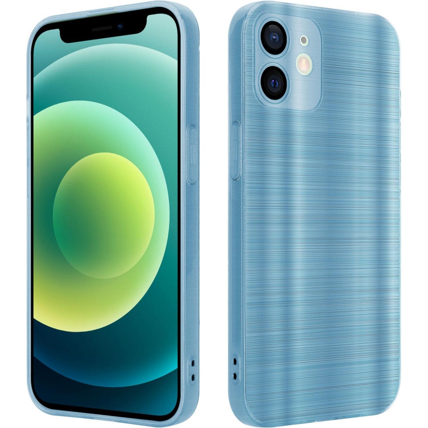 Thumbnail - Cadorabo Hülle für Apple iPhone 12 MINI im TPU Brushed Kameraschutz LM160 Style (Apple iPhone 12 mini), Smartphone Hülle...