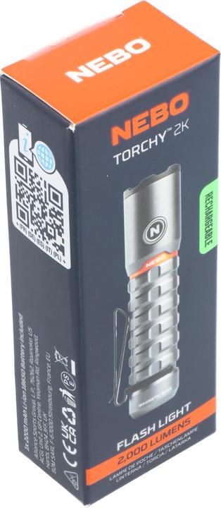 Actual product image Nebo TORCHY 2K LED-Taschenlampe, Blister (11 cm, 2000 lm)