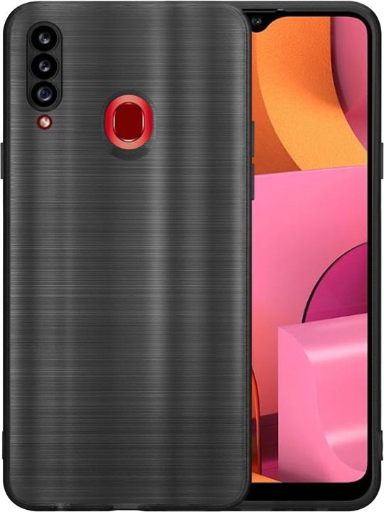 Actual product image Cadorabo Case for Samsung Galaxy A20s in TPU Brushed Camera Protector LM160 Style (Samsung Galaxy A20s)
