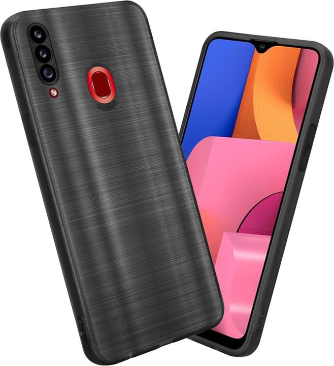 Actual product image Cadorabo Case for Samsung Galaxy A20s in TPU Brushed Camera Protector LM160 Style (Samsung Galaxy A20s)