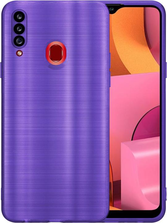 Actual product image Cadorabo Case for Samsung Galaxy A20s in TPU Brushed Camera Protector LM160 Style (Samsung Galaxy A20s)