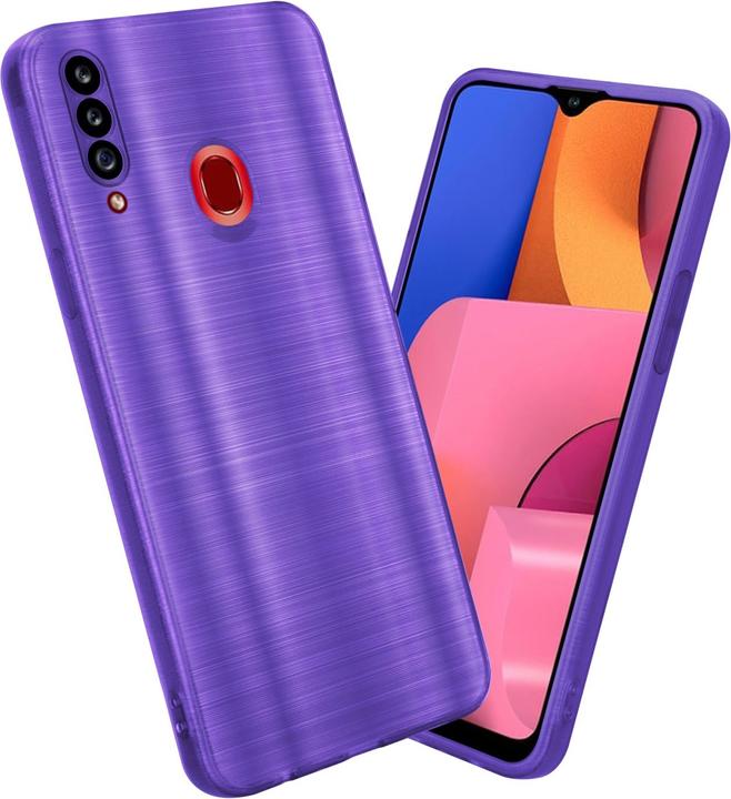 Actual product image Cadorabo Case for Samsung Galaxy A20s in TPU Brushed Camera Protector LM160 Style (Samsung Galaxy A20s)