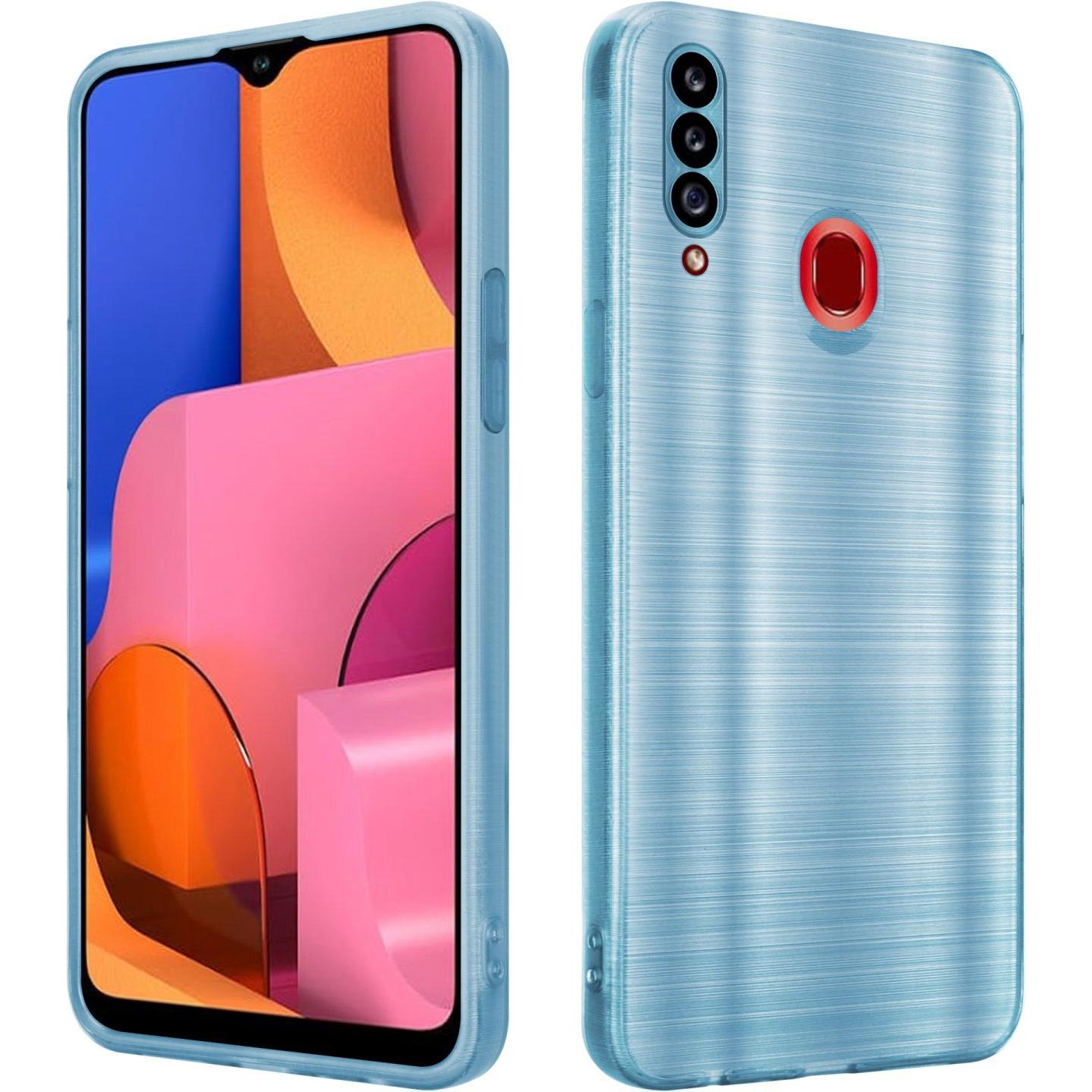 Thumbnail - Cadorabo Hülle für Samsung Galaxy A20s im TPU Brushed Kameraschutz LM160 Style (Samsung Galaxy A20s), Smartphone Hülle, ...