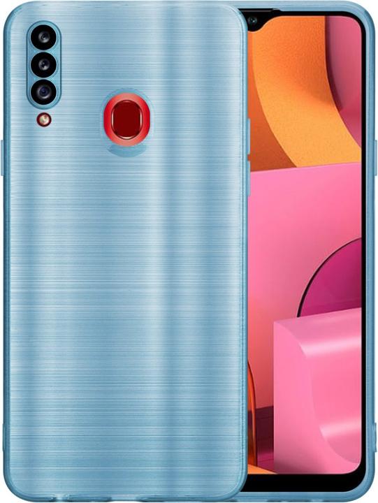 Actual product image Cadorabo Case for Samsung Galaxy A20s in TPU Brushed Camera Protector LM160 Style (Samsung Galaxy A20s)