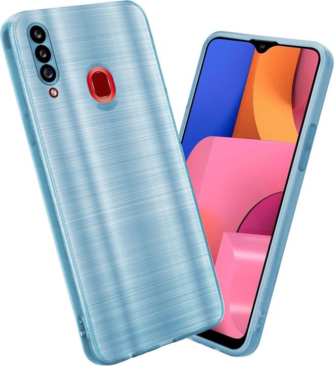 Actual product image Cadorabo Case for Samsung Galaxy A20s in TPU Brushed Camera Protector LM160 Style (Samsung Galaxy A20s)