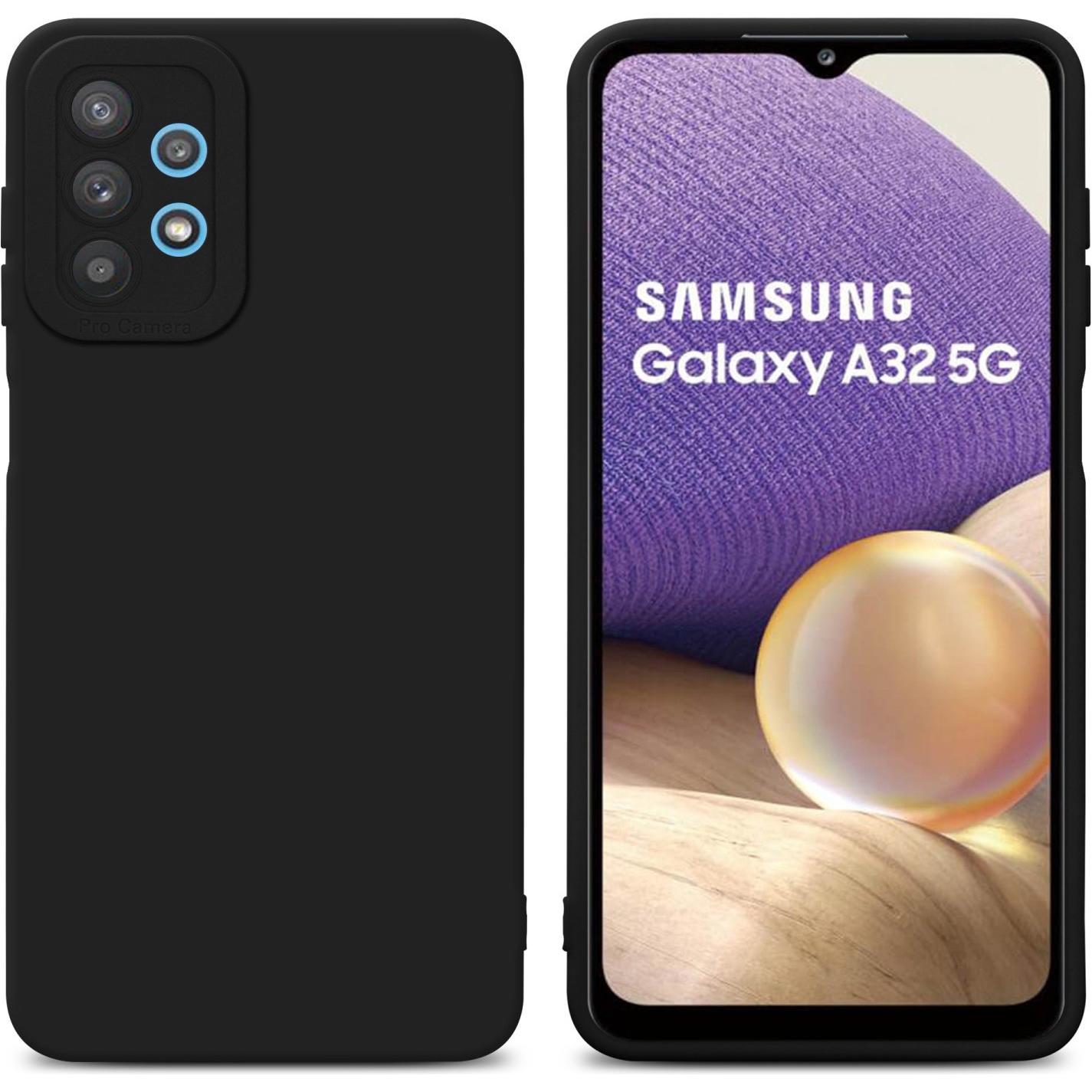 Cadorabo Hülle für Samsung Galaxy A32 5G im TPU Fluid LM162 Style (Samsung Galaxy A32 5G), Smartphone Hülle, Schwarz