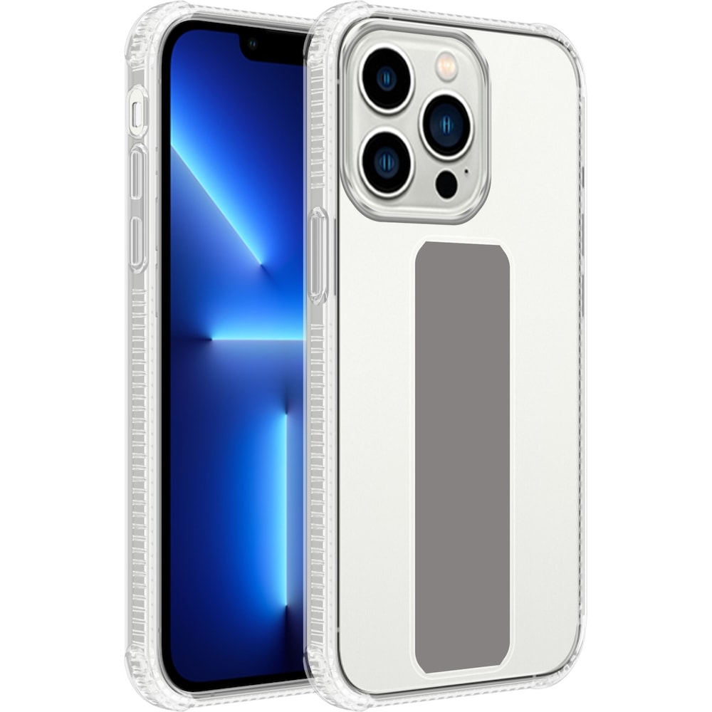 Cadorabo Hülle für Apple iPhone 13 PRO im TPU mit Halterung LM167 Style (Apple iPhone 13 Pro), Smartphone Hülle, Grau