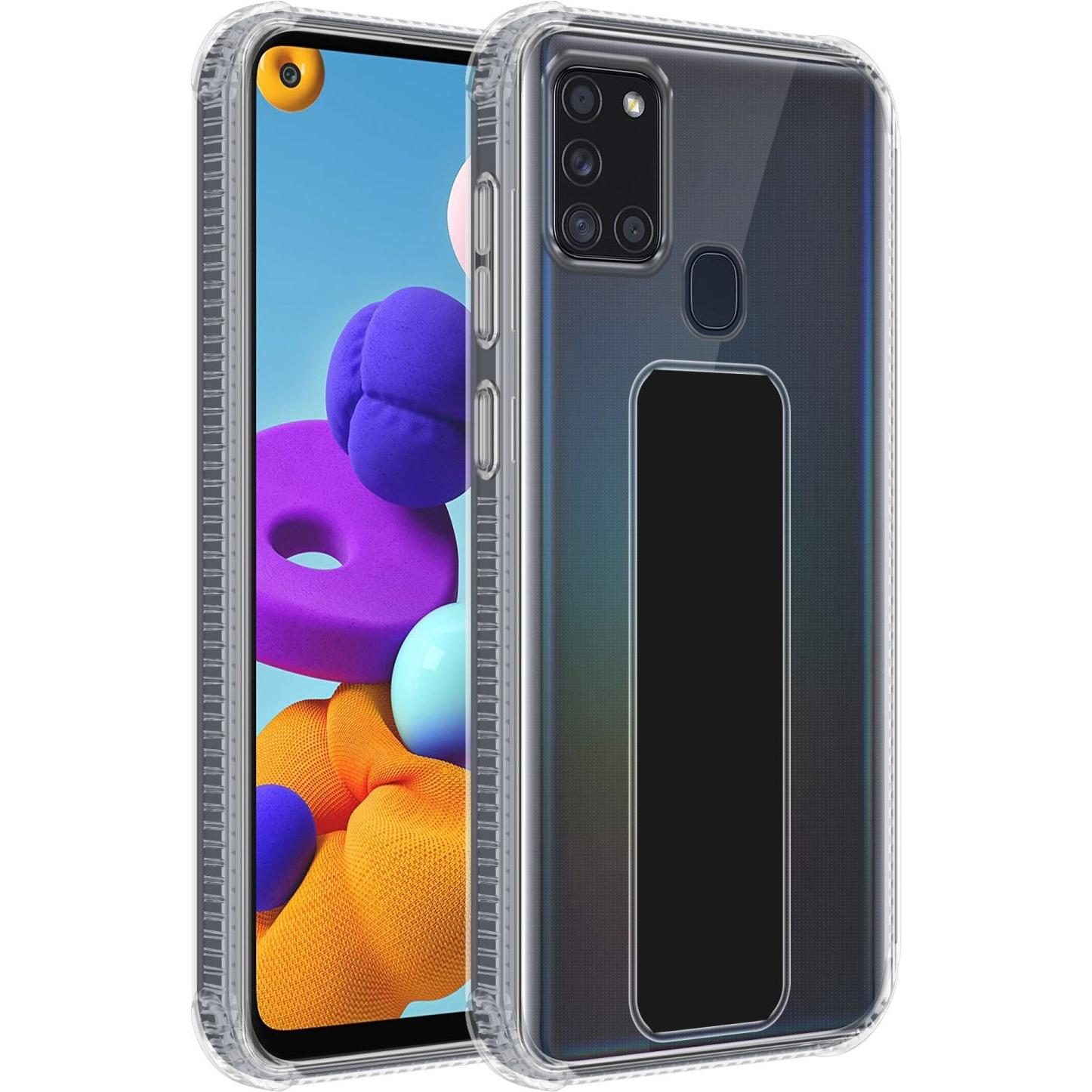 Cadorabo Hülle für Samsung Galaxy A21s im TPU mit Halterung LM167 Style (Samsung Galaxy A21s), Smartphone Hülle, Schwarz