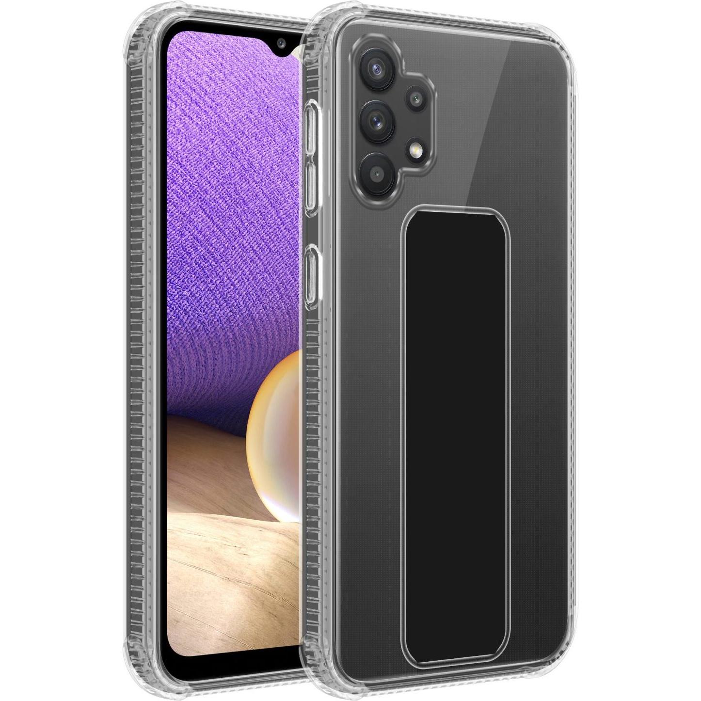 Cadorabo Hülle für Samsung Galaxy A32 4G im TPU mit Halterung LM167 Style (Samsung Galaxy A32), Smartphone Hülle, Schwar...
