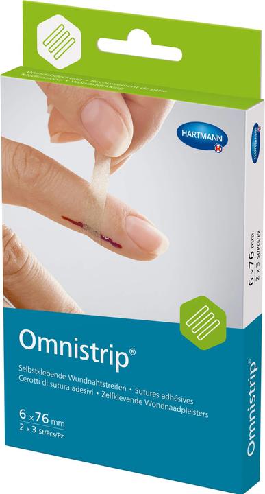 Actual product image Hartmann Omnistrip self-adhesive suture strips 6 x 76 mm, 2 plasters (2 x)