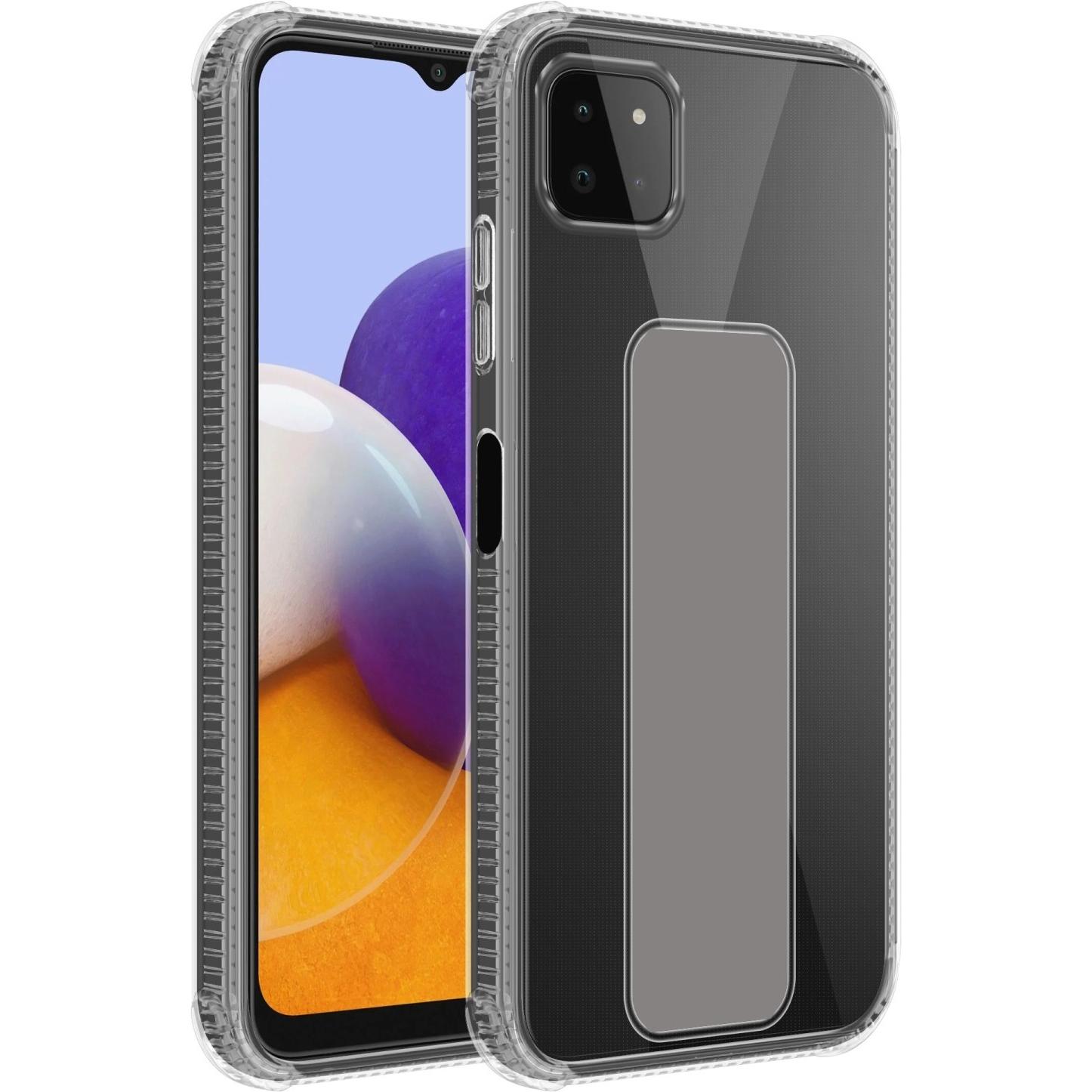 Cadorabo Hülle für Samsung Galaxy A22 5G im TPU mit Halterung LM167 Style (Samsung Galaxy A22 5G), Smartphone Hülle, Gra...
