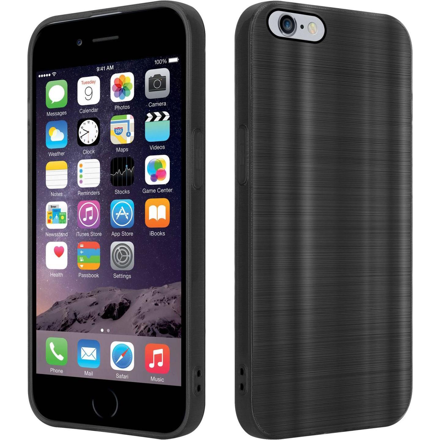 Cadorabo Hülle für Apple iPhone 6 PLUS / 6S PLUS im TPU Brushed Kameraschutz LM160 Style (Apple iPhone 6 Plus), Smartpho...