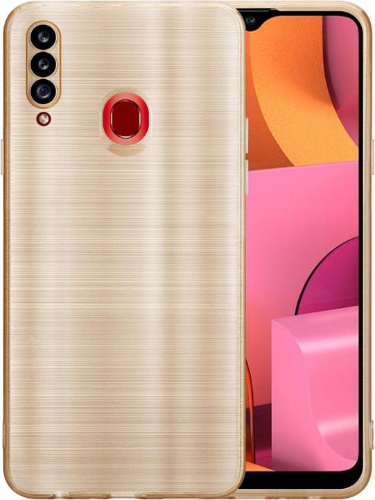 Actual product image Cadorabo Case for Samsung Galaxy A20s in TPU Brushed Camera Protector LM160 Style (Samsung Galaxy A20s)