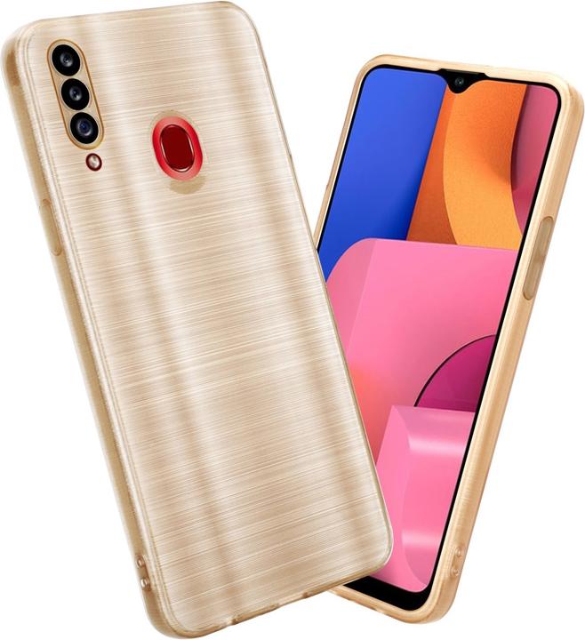 Actual product image Cadorabo Case for Samsung Galaxy A20s in TPU Brushed Camera Protector LM160 Style (Samsung Galaxy A20s)