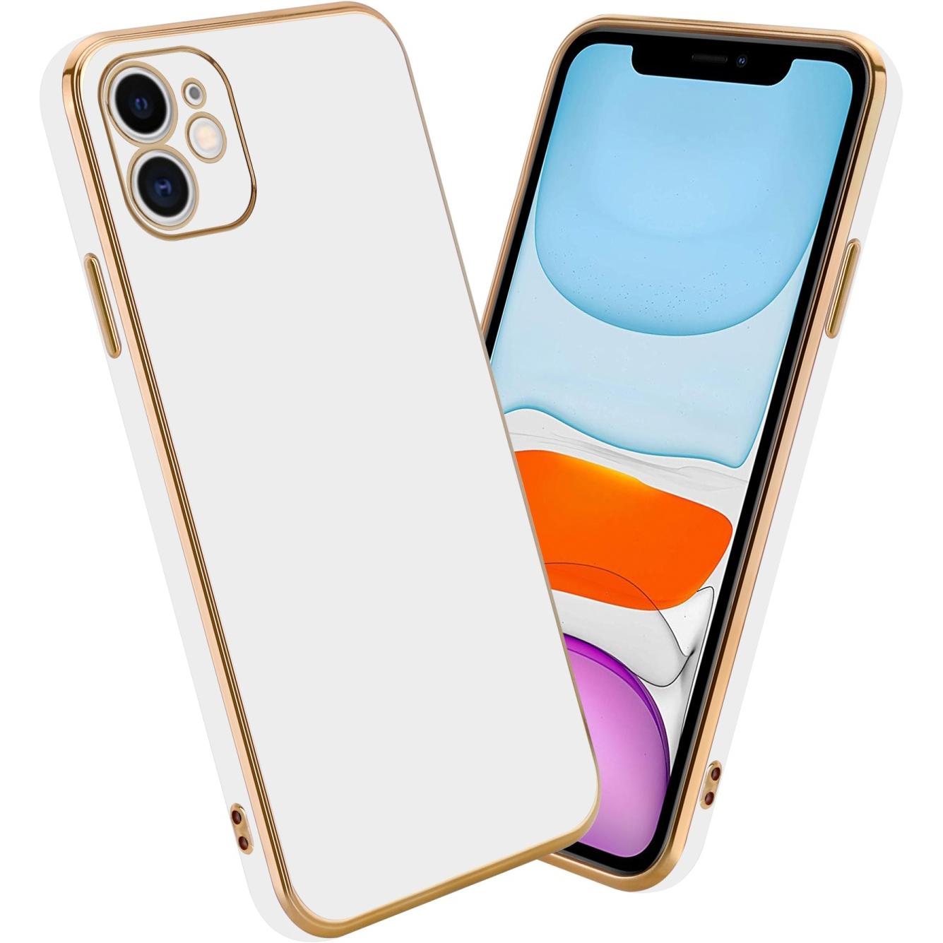 Cadorabo Hülle für Apple iPhone 11 im TPU mit Kameraschutz LM130 Style (Apple iPhone 11), Smartphone Hülle, Weiss