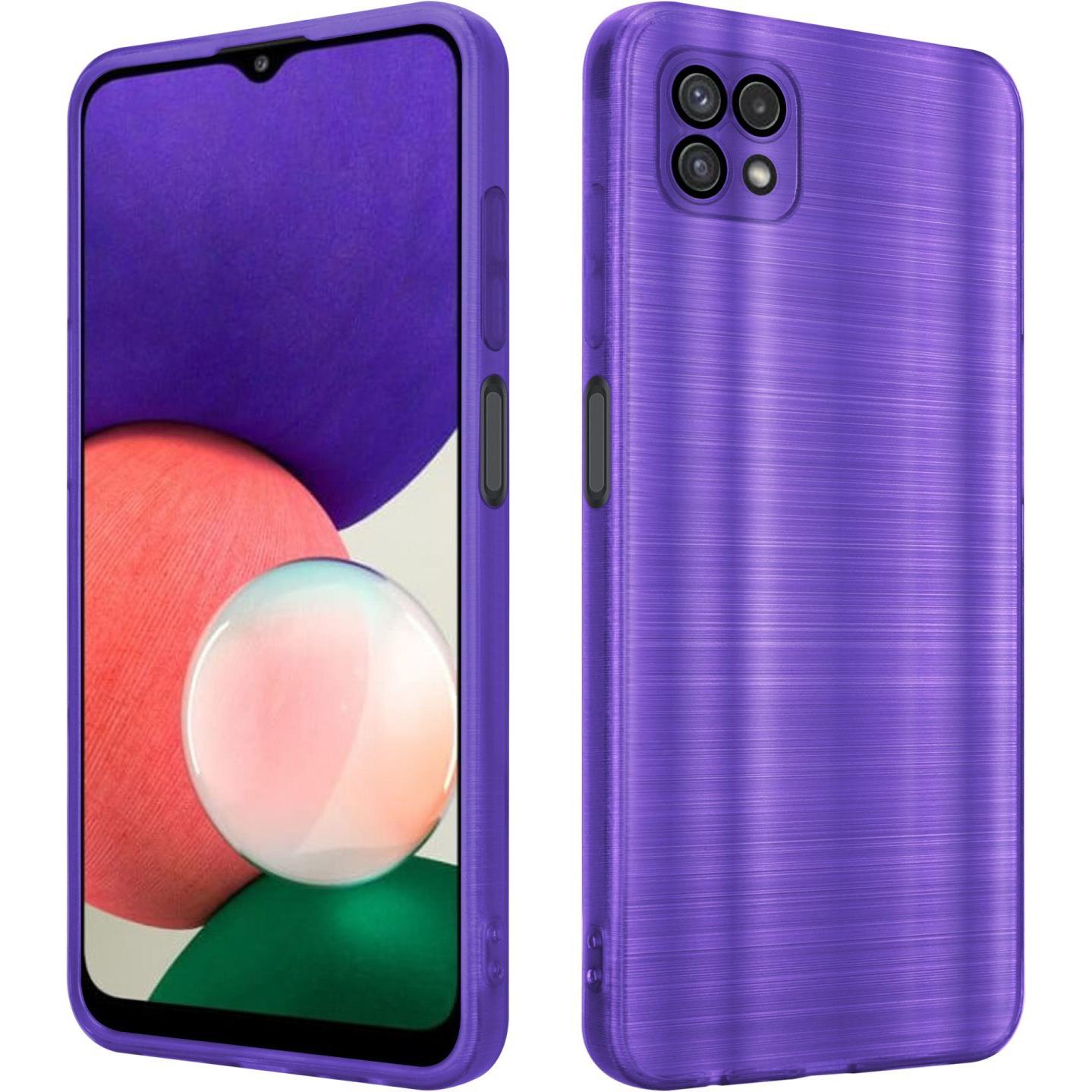 Cadorabo Hülle für Samsung Galaxy A22 5G im TPU Brushed Kameraschutz LM160 Style (Samsung Galaxy A22 5G), Smartphone Hül...