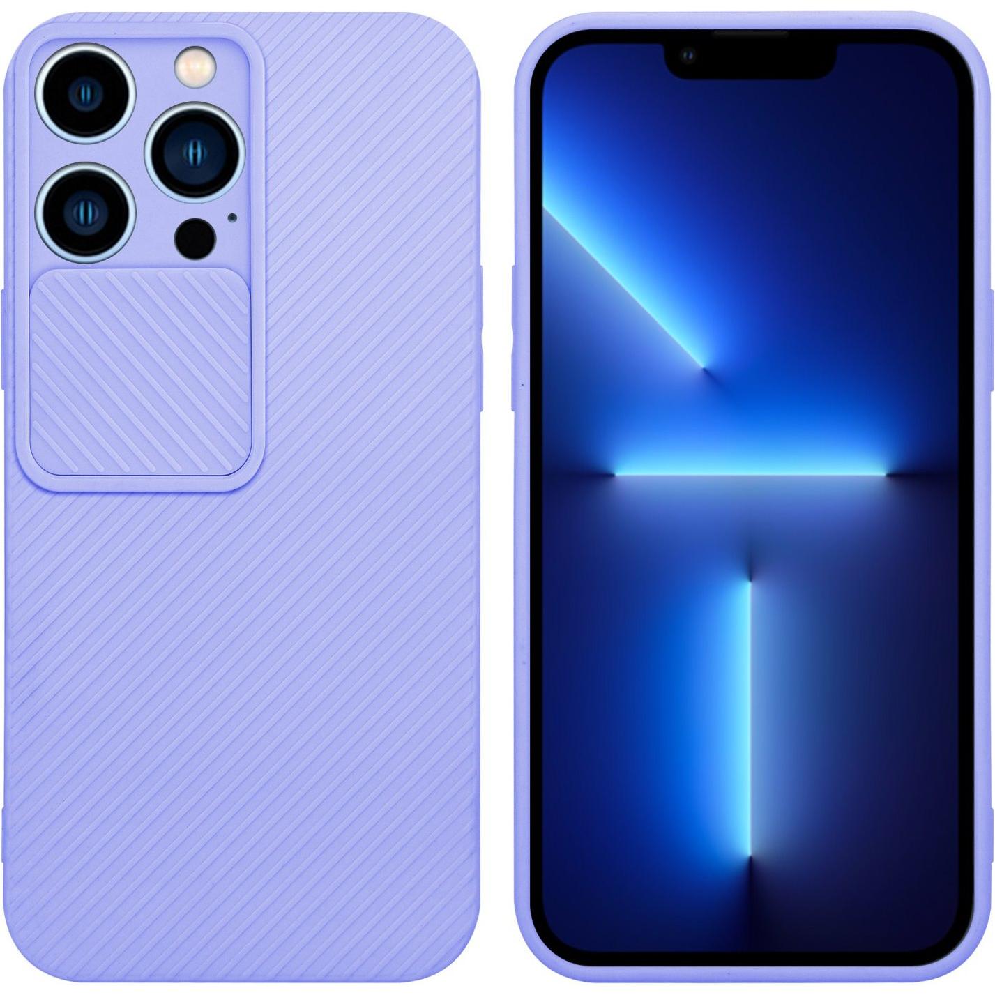 Cadorabo Hülle für Apple iPhone 13 PRO im TPU mit Kameraschutz LM009 Style (Apple iPhone 13 Pro), Smartphone Hülle, Viol...