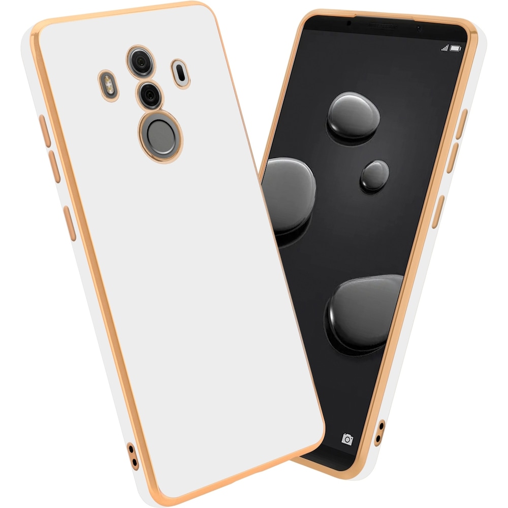 Cadorabo Hülle für Huawei MATE 10 PRO im TPU mit Kameraschutz LM130 Style (Huawei Mate 10 Pro), Smartphone Hülle, Weiss