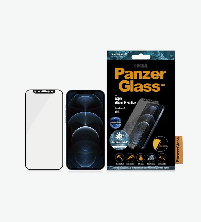 Actual product image PanzerGlass Case Friendly Black AB ABL (1 Piece, Apple iPhone 12 Pro Max)