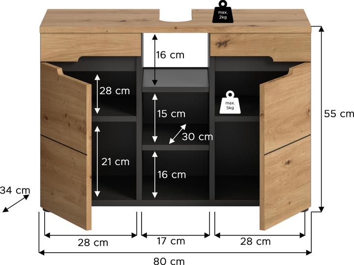 Productafbeelding Xonox Home Canu (80 x 34 x 55 cm)