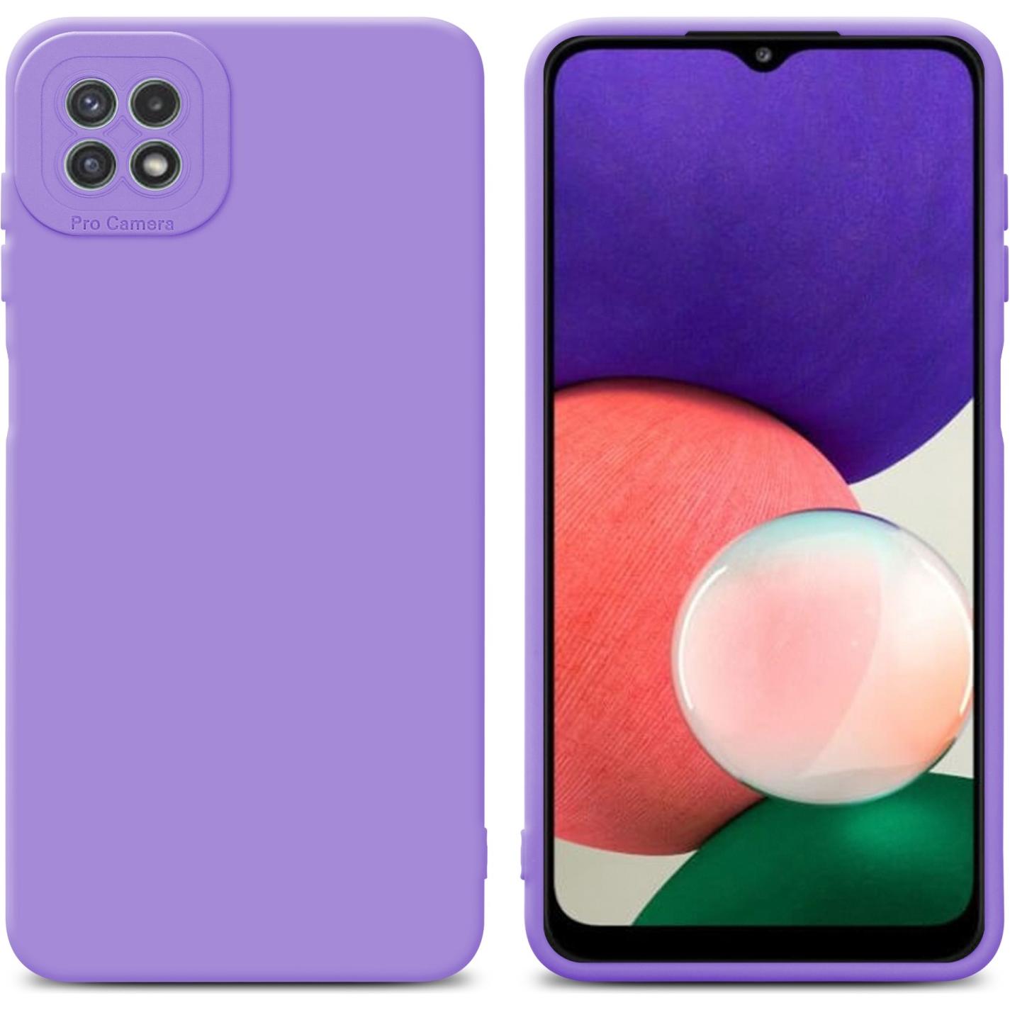 Cadorabo Hülle für Samsung Galaxy A22 5G im TPU Fluid LM162 Style (Samsung Galaxy A22 5G), Smartphone Hülle, Violett