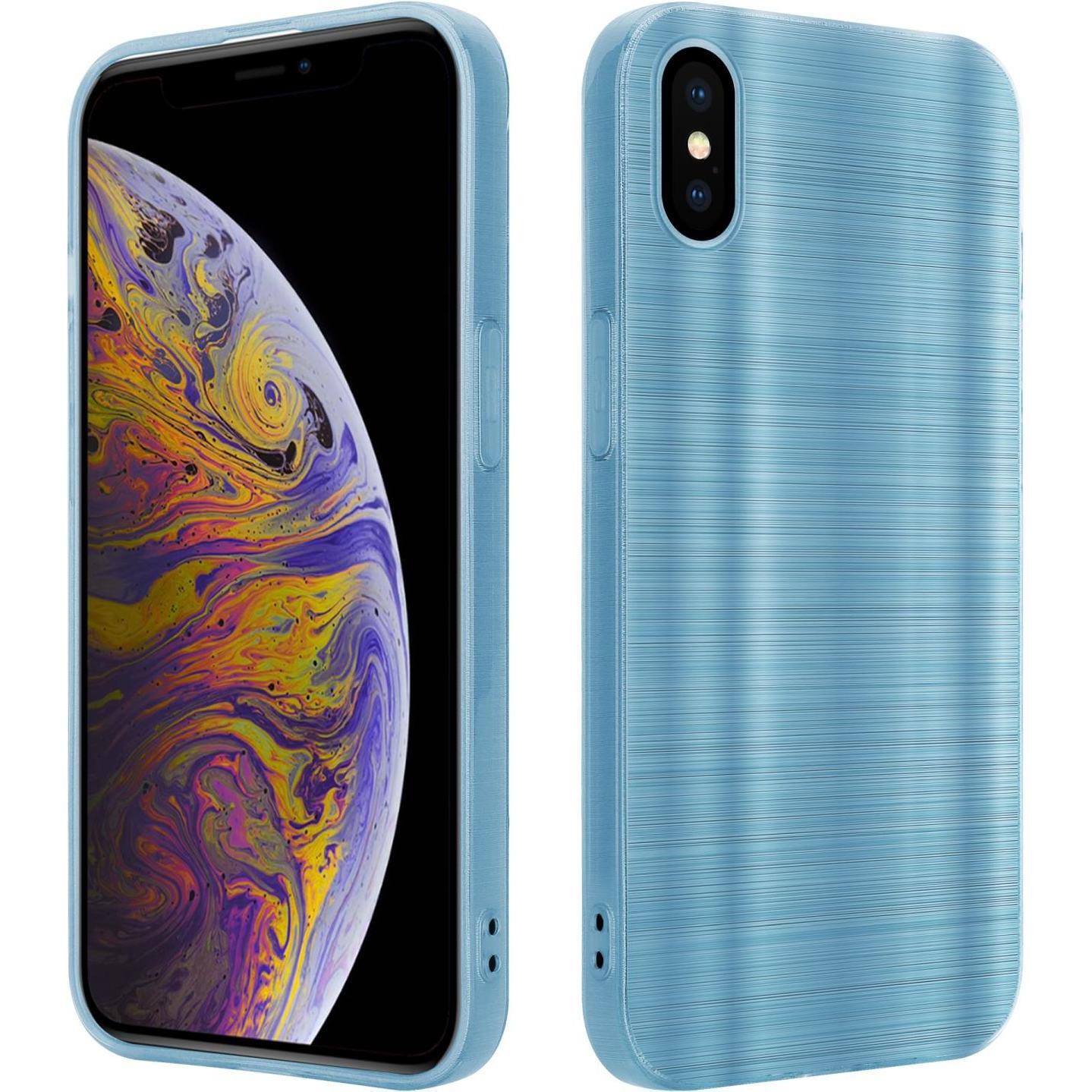 Cadorabo Hülle für Apple iPhone XS MAX im TPU Brushed Kameraschutz LM160 Style (Apple iPhone XS Max), Smartphone Hülle, ...