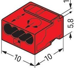 Immagine prodotto Wago Terminale a innesto Micro-Wago 4-fold rosso