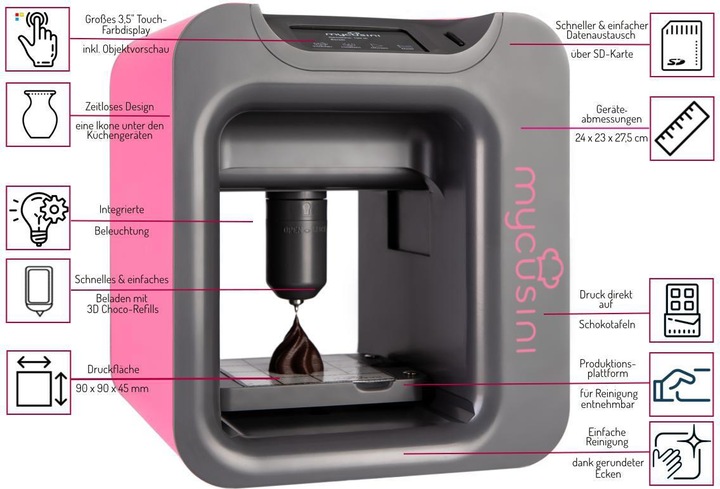 Produktbild Mycusini 3D-Schokoladendrucker 2.0 Elegant Grey