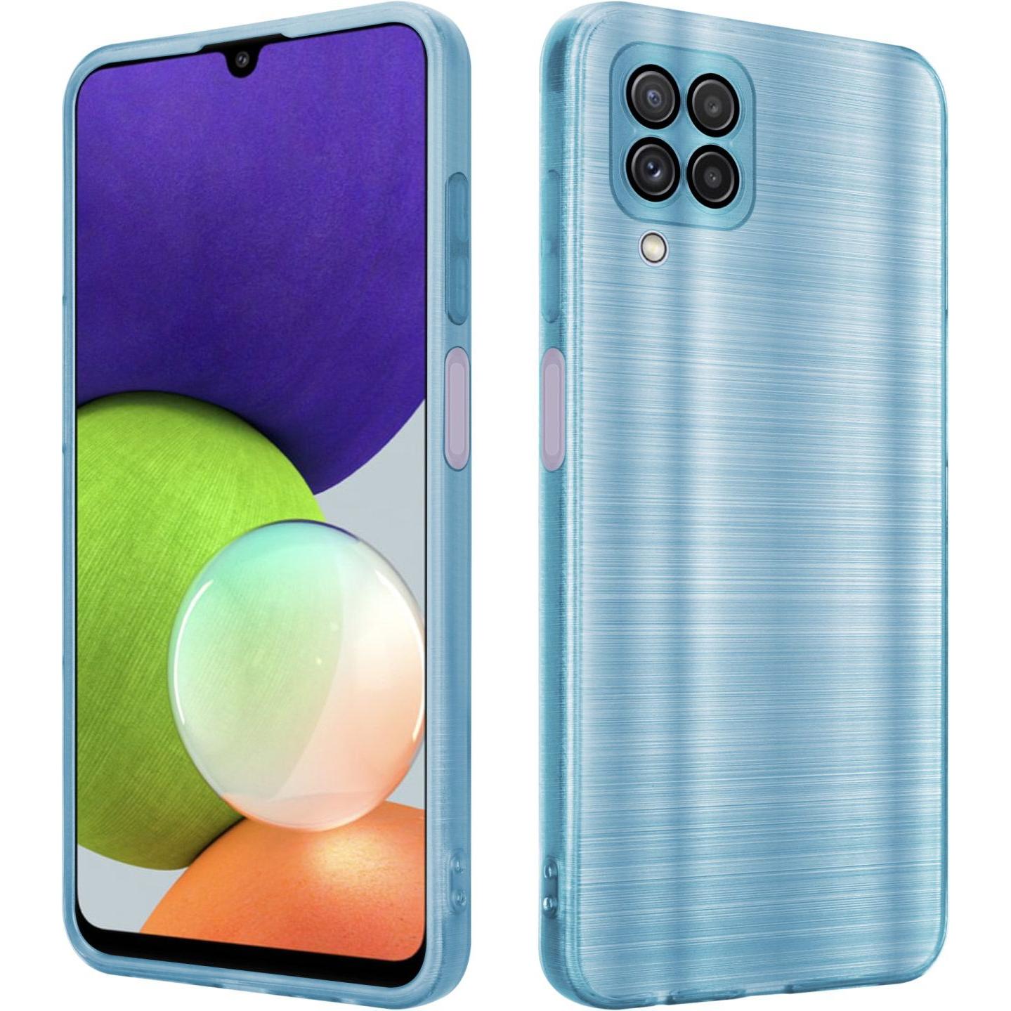 Cadorabo Hülle für Samsung Galaxy A22 4G im TPU Brushed Kameraschutz LM160 Style (Samsung Galaxy A22), Smartphone Hülle,...
