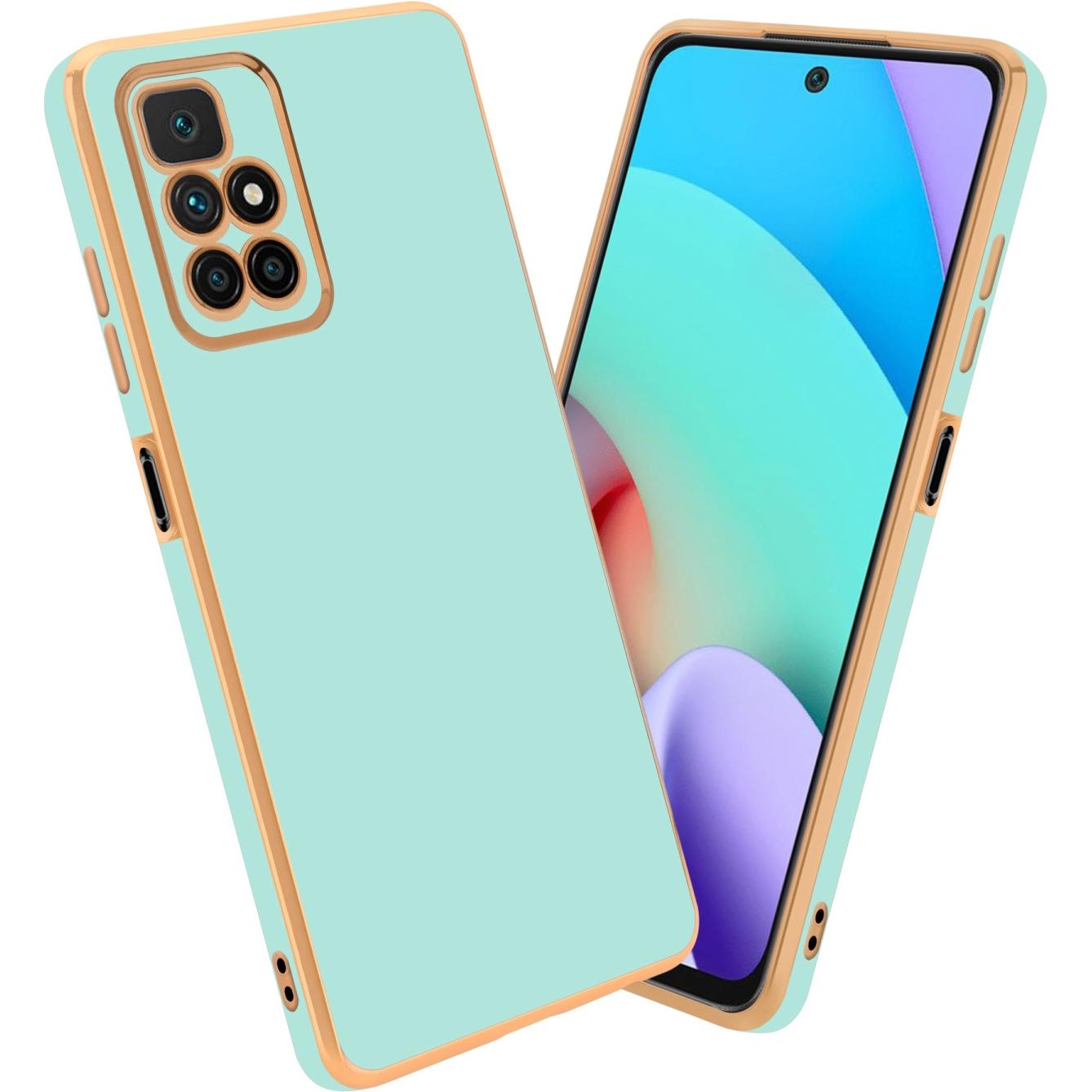 Cadorabo Hülle für Xiaomi RedMi 10 im TPU mit Kameraschutz LM130 Style (Xiaomi Redmi 10), Smartphone Hülle, Grün