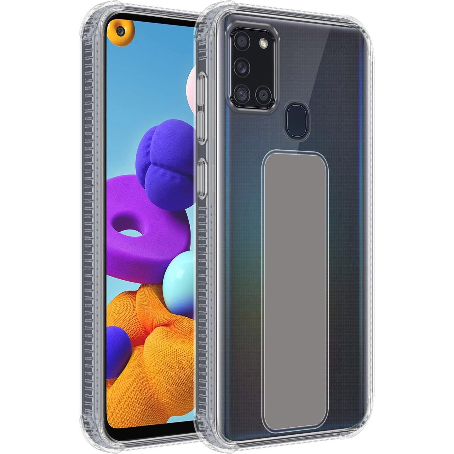 Cadorabo Hülle für Samsung Galaxy A21s im TPU mit Halterung LM167 Style (Samsung Galaxy A21s), Smartphone Hülle, Grau