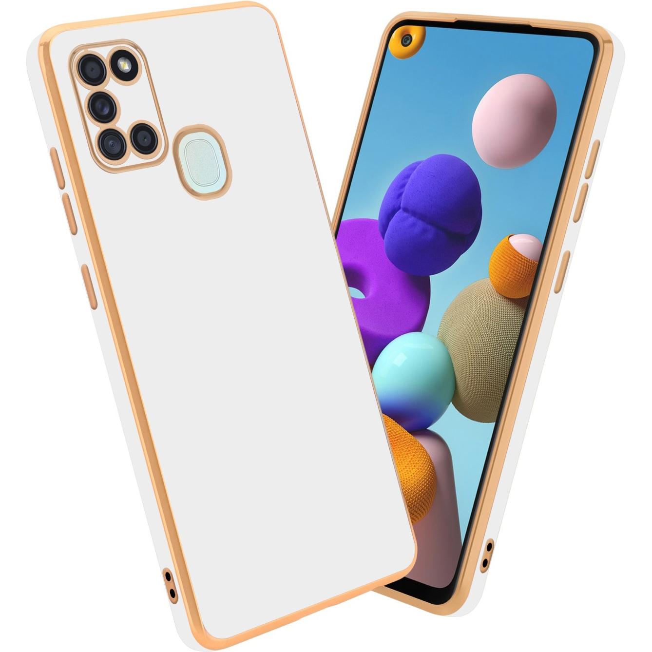 Thumbnail - Cadorabo Hülle für Samsung Galaxy A21s im TPU mit Kameraschutz LM130 Style (Samsung Galaxy A21s), Smartphone Hülle, Weis...