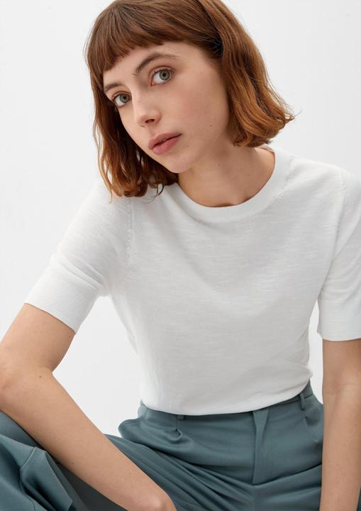 Produktbild s.Oliver Strickpullover Feinstrick-Pullover mit kurzen Ärmeln (32)