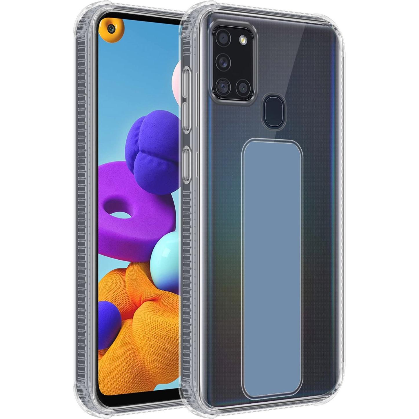 Cadorabo Hülle für Samsung Galaxy A21s im TPU mit Halterung LM167 Style (Samsung Galaxy A21s), Smartphone Hülle, Blau