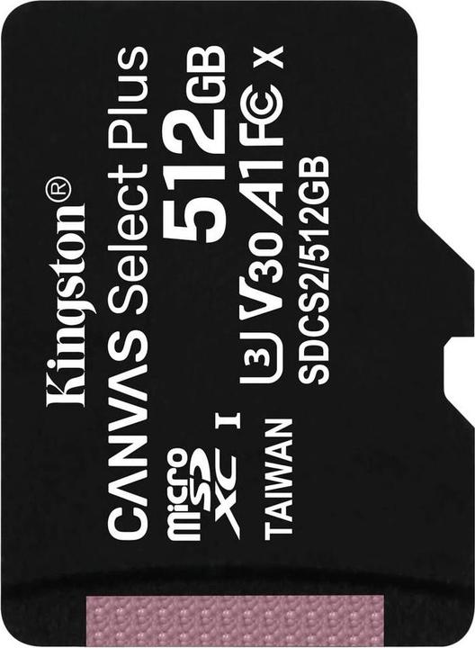 Image du produit Kingston Canvas Select Plus (512 Go, microSDXC, U3, UHS-I)