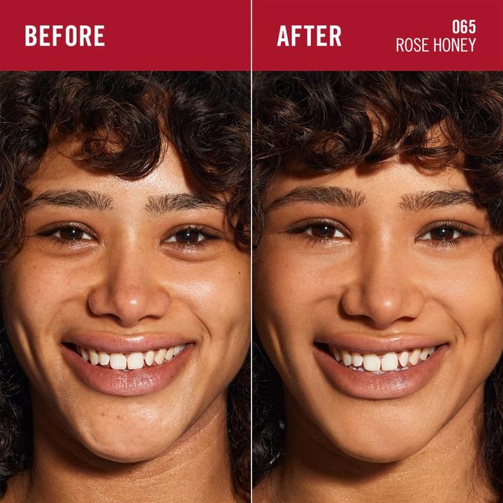 Actual product image Rimmel London Multi-Tasker Wake Me Up Foundation & Concealer 065 Rose Honey Depuffs & Brightens Dark Circles Metal (65 - Rose Honey)