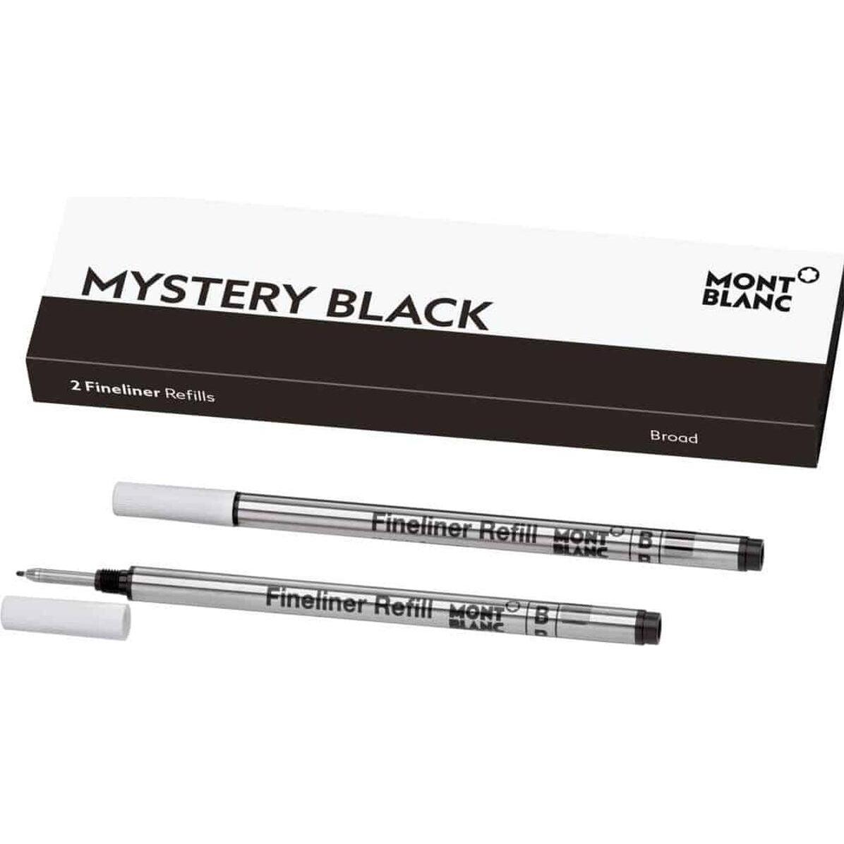 Montblanc, Cartucce di ricambio, Ricariche Finliner B 128247 mistero nero 2 pezzi (Nero, 0.60 mm)