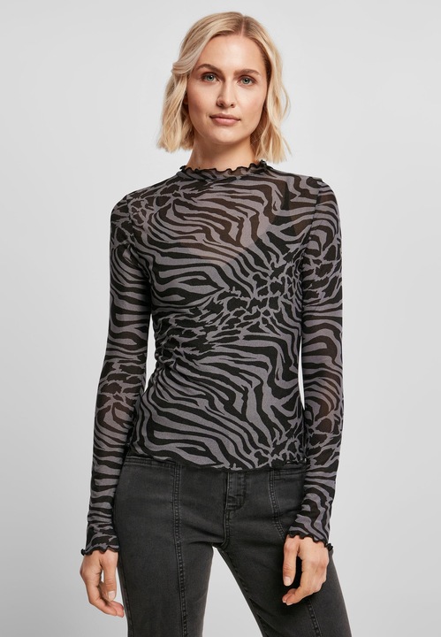 Actual product image Urban Classics Ladies AOP Mesh Turtleneck Longsleeve (5XL)