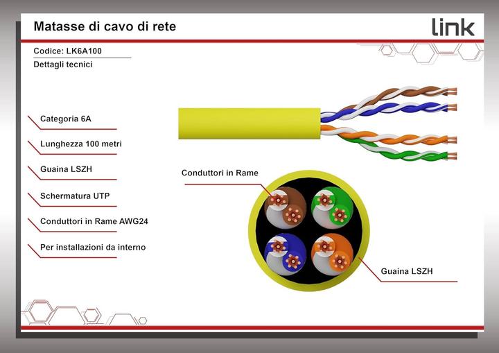Immagine prodotto matassa cavo rete categoria 6a non (U/UTP, CAT6a, 100 m)