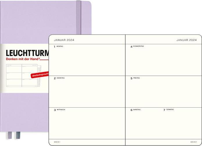 Produktbild Leuchtturm1917 Leuchtturm 1w/2s Medium Sc Lilac (A5, 1 Woche / 2 Seiten)