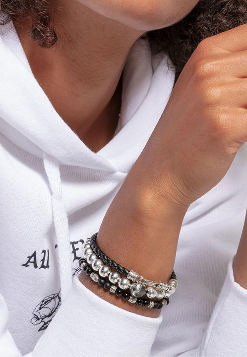 Immagine prodotto Thomas Sabo Bracciale Talisman nero (19 cm, Argento 925)