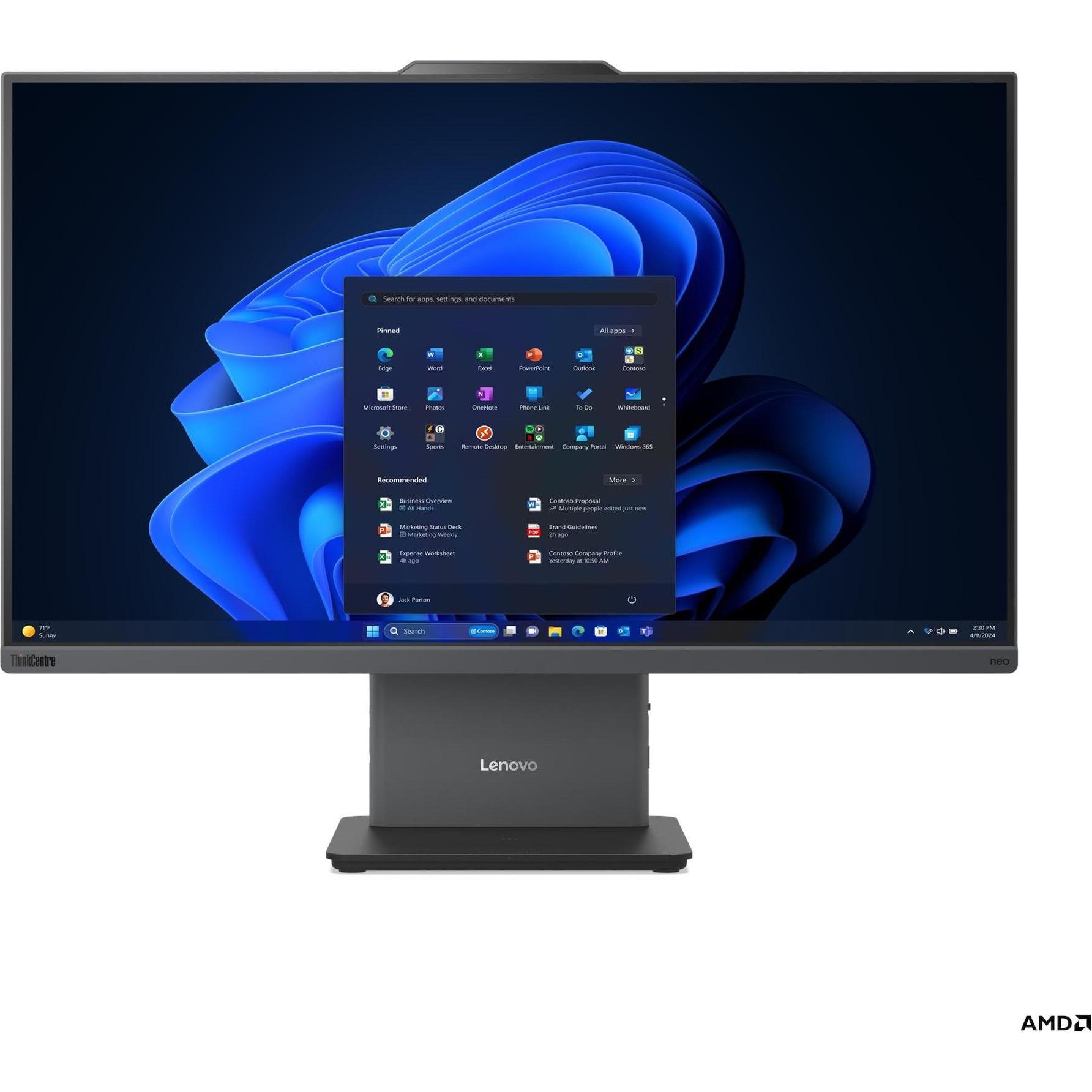 Lenovo ThinkCentre Neo55a-24 G6 23,8" R5 220 16/512 FHD W11P (16 GB, 512 GB), PC, Grau