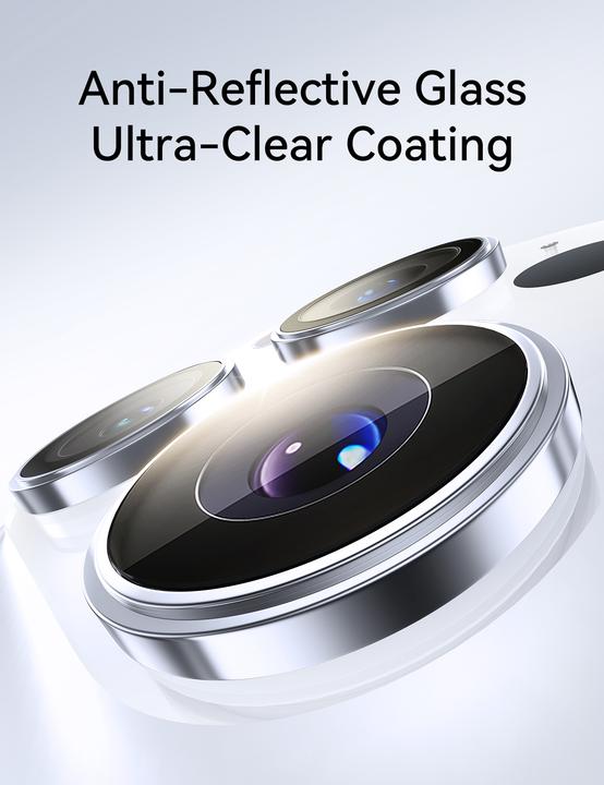 Actual product image Joyroom JR-17QS2 Camera Lens Protector (HD) for iPhone 17 (Dual-Camera) - grey (1 pcs., Apple iPhone 17)