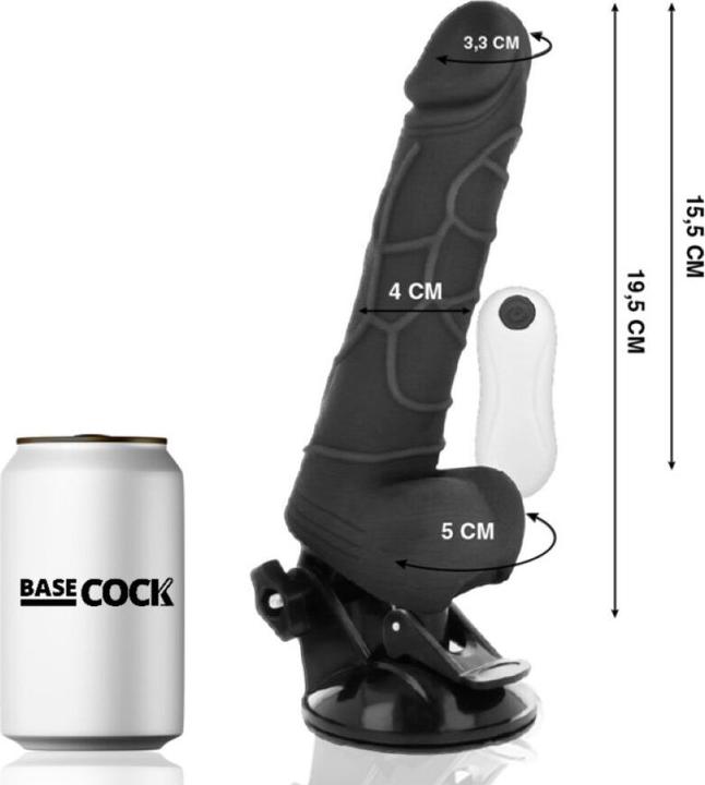 Actual product image Basecock Realistic Vibrator Remote Control Black 19.5cm