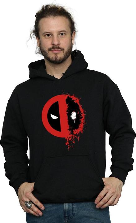 Actual product image Deadpool Mens Paint Splatter Logo Hoodie (XL)