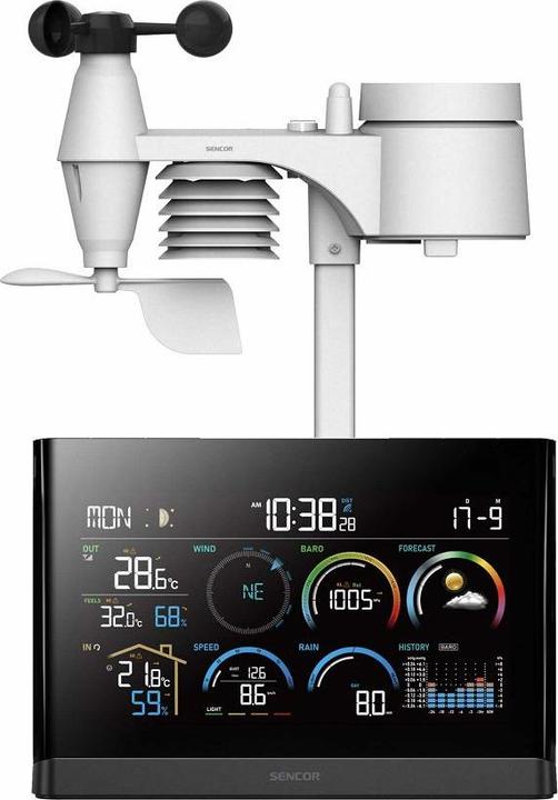 Sencor SWS 11000 Wetterstation schwarz / Farb-LCD / Funksensor