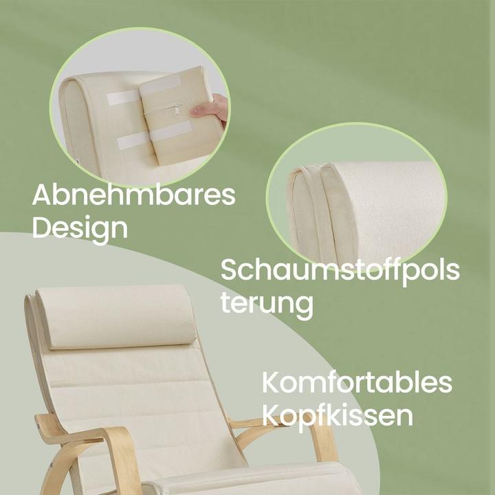 Actual product image Songmics Schaukelstuhl Verstellbar Belastbar Wohnzimmer Beige