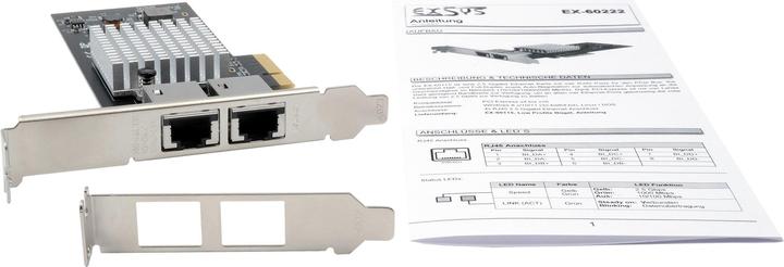 Produktbild Exsys PCI-E Karte Ethernet 2x 10 Gbit/s (Intel) (PCI-E x4)