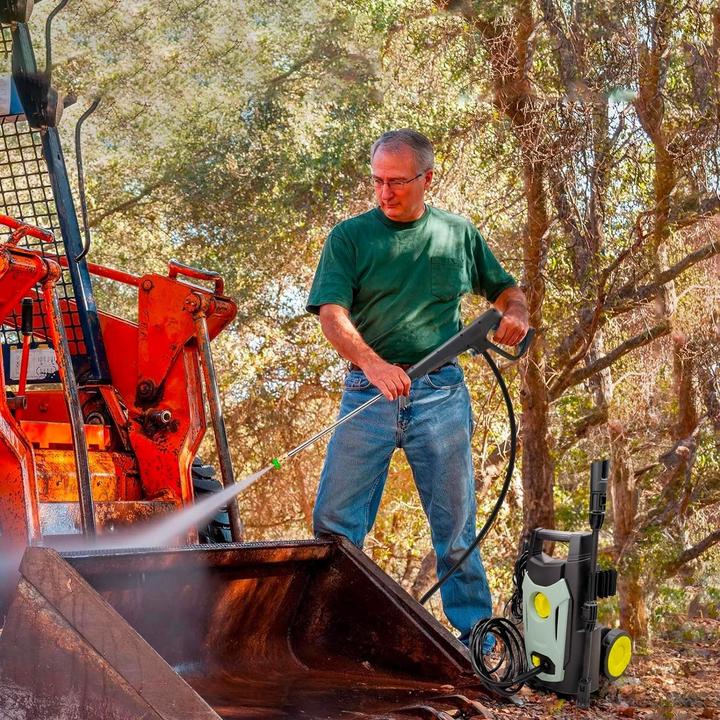 Produktbild Avilia Hochdruckreiniger mit Rädern, ideal für Auto, Motorrad, Fahrrad, 1200 W, 100 bar (Netzbetrieb)